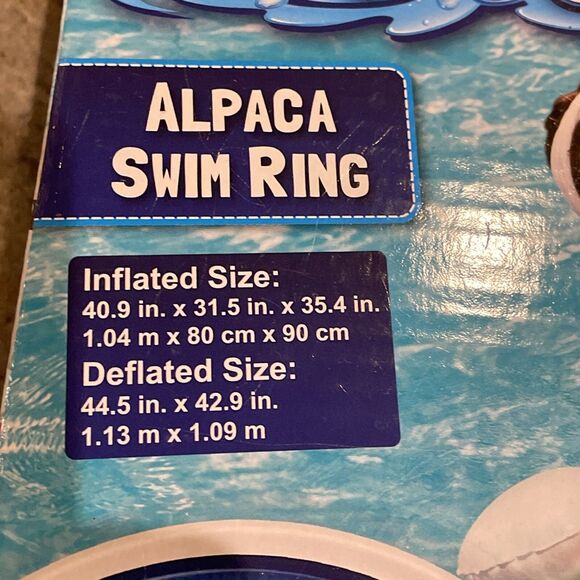 H20 G0! Alpaca Swim Ring Pool Float 40.9x31.5x35.4 in Ages 10+ llama Blow Up - Picture 7 of 7